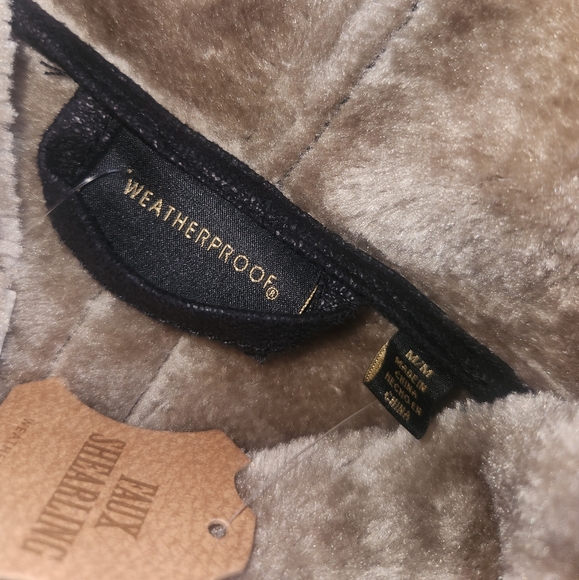 Nwt weatherproof faux shearling full zip moto style jacket size medium - Picture 8 of 9